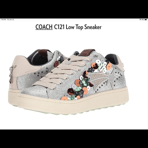 Coach Shoes - Coach glitter sneakers size 6.5 B